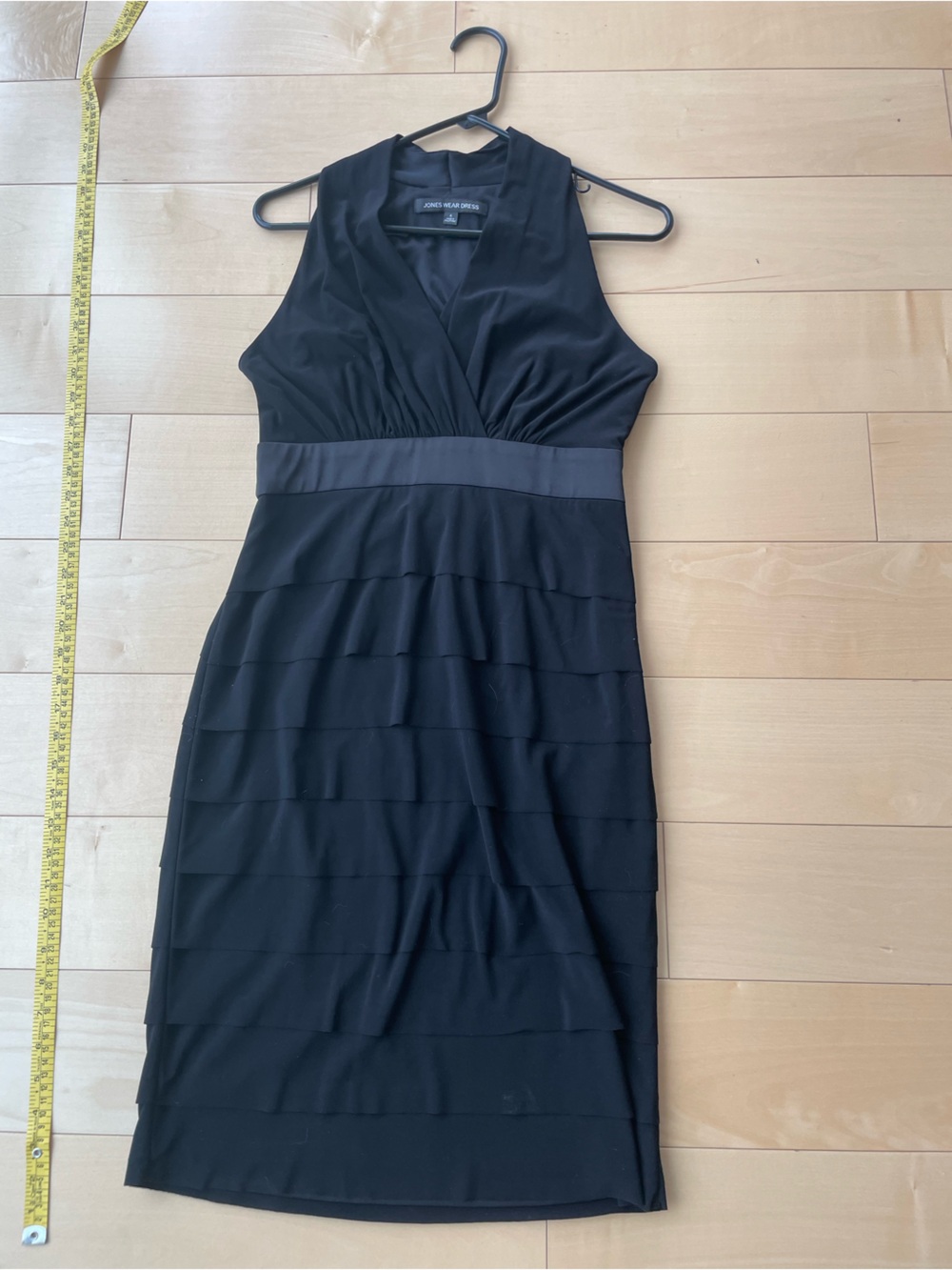 Jones New York Jones Wear Black Sleeveless Tier Sheath bandage y2k Dress bodycon